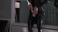 Straplez - 111 Merry Pie latex strapon solo until cumshot March 28, 2015