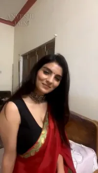 Anveshi Jain - Black saree hot live