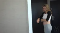 Ashley Lane - Assume the position - Topless gym class paddling - Strict coach