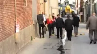 Chloë Grace Moretz - Chloe moretz trips in her high heels while greeting fans at Jimmy Kimmel Live!