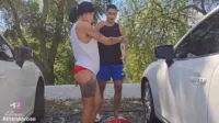 Daniela Garcia / Athenea Rose - Colombian has sex in a public car wash with a guy with a big cock