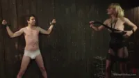 Mona Wales - Crossdressing male slave pegging