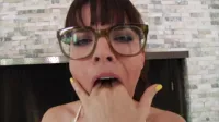 Dana DeArmond - Fantastic brunette gags on big cock