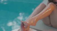 Cleopatra_Sinns - Footjob by the pool