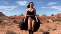Dani Daniels - Forrest gump road and white back drop solo - Sex movies featuring Dani Daniels