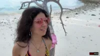 Katty West - Golden shower for Katty on the public beach