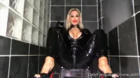 Rebecca More / Rebecca Moore - Latex catsuit masturbation in the shower