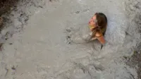 Ashley Lane - Mud Puddle Visuals - Ashley Has fun in the mud bubbles 2