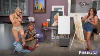 Nicole Aria - Nicole Aria, Selina Bentz - Nude painting class: Sign your art with the teacher's cum (Member Story)