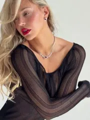 Alexis Ren - Our love letter to the silver garnet Odette necklace + silver Rosalie earrings ❤️