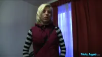 Public Agent - Gabrielle Hell pixie haired blonde swallows up all of stranger's hot cum