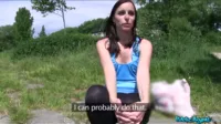 Public Agent - Laura cute slim brunette student fucks in field for cash