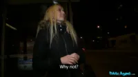Public Agent - Miriam Pink Blonde babe takes a mouthful of stranger's cum