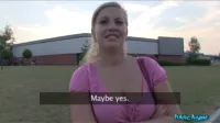 Public Agent - Natally Gold big boobs blonde hair and a pussy covered in cum