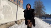 Katty West - Public wetting in shiny pantyhose