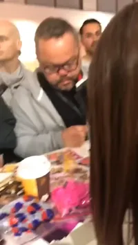Stella Cox - Signing autographs