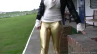 Demi Scott - Walking in spandex leggings 1