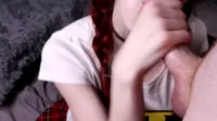 Reislin - Young step sister does perfect sloppy blowjob and swallow cum